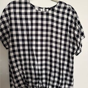 Madewell Black and White Gingham Blouse